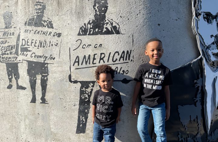 African American brothers at Perry Harvey Park celebrating Black History Month