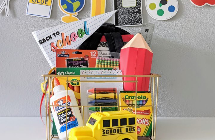 back to school basket for kids