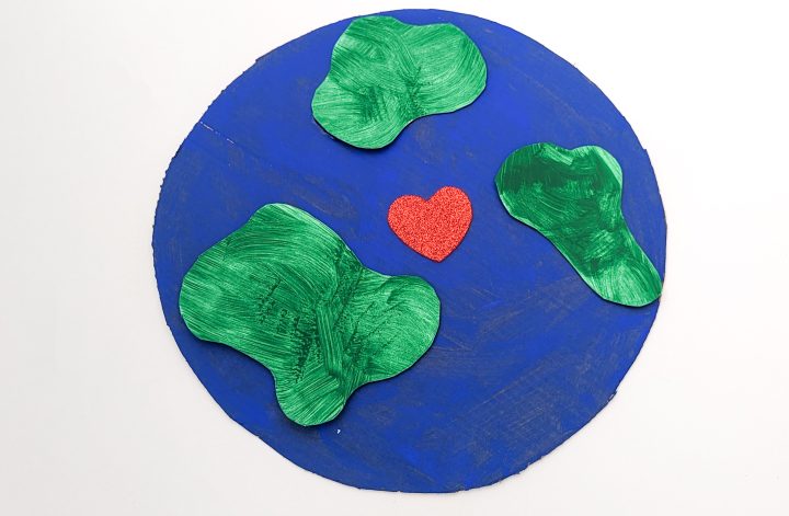 cardboard Earth craft for kids