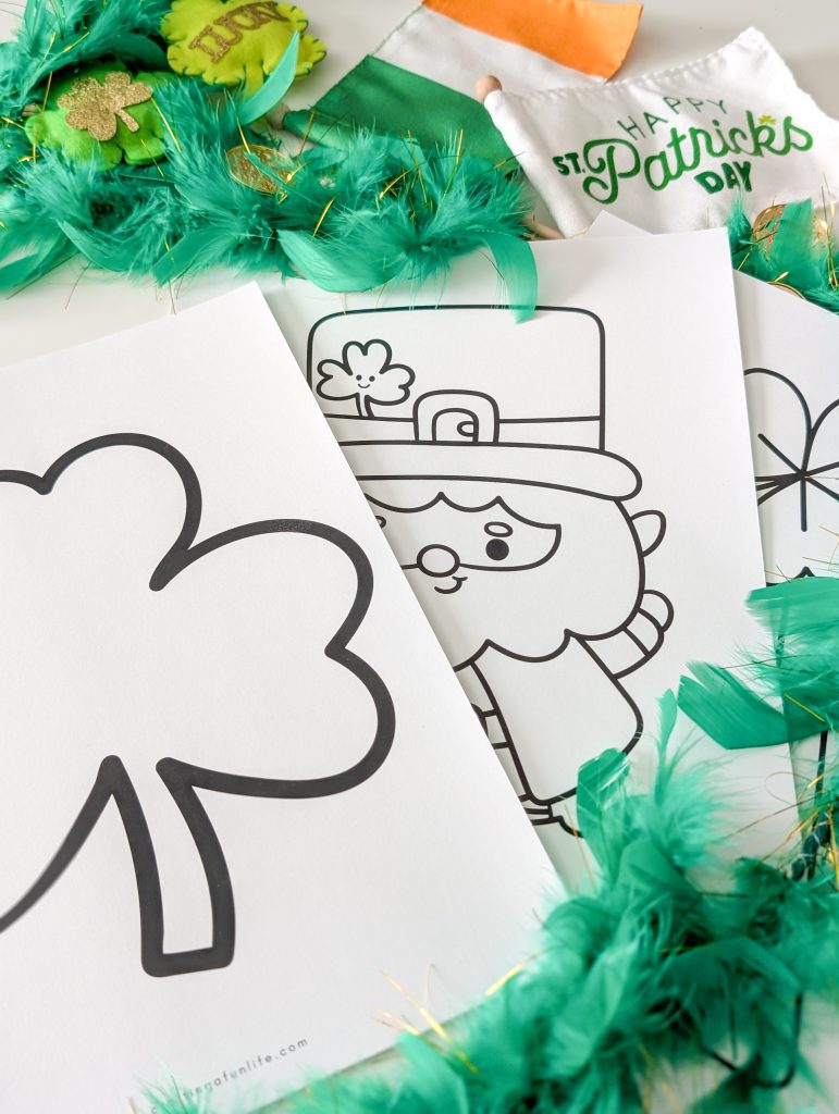 marker and foil St. Patrick's Day prints, St. Patrick's Day crafts for kids, St. Patrick's Day activities for kids