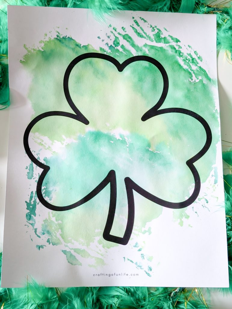 marker and foil St. Patrick's Day prints, St. Patrick's Day crafts for kids, St. Patrick's Day activities for kids